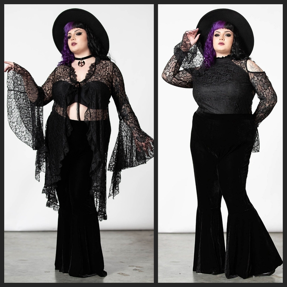 Killstar Marisol Velvet Bell Bottoms 3X NWT